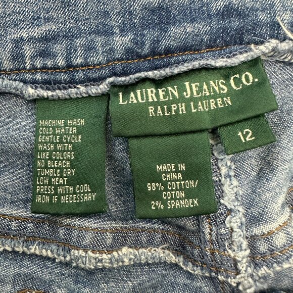 Lauren Jeans Co. Straight Leg Women's size 12 Medium Wash Blue Denim Jeans - Picture 3 of 4